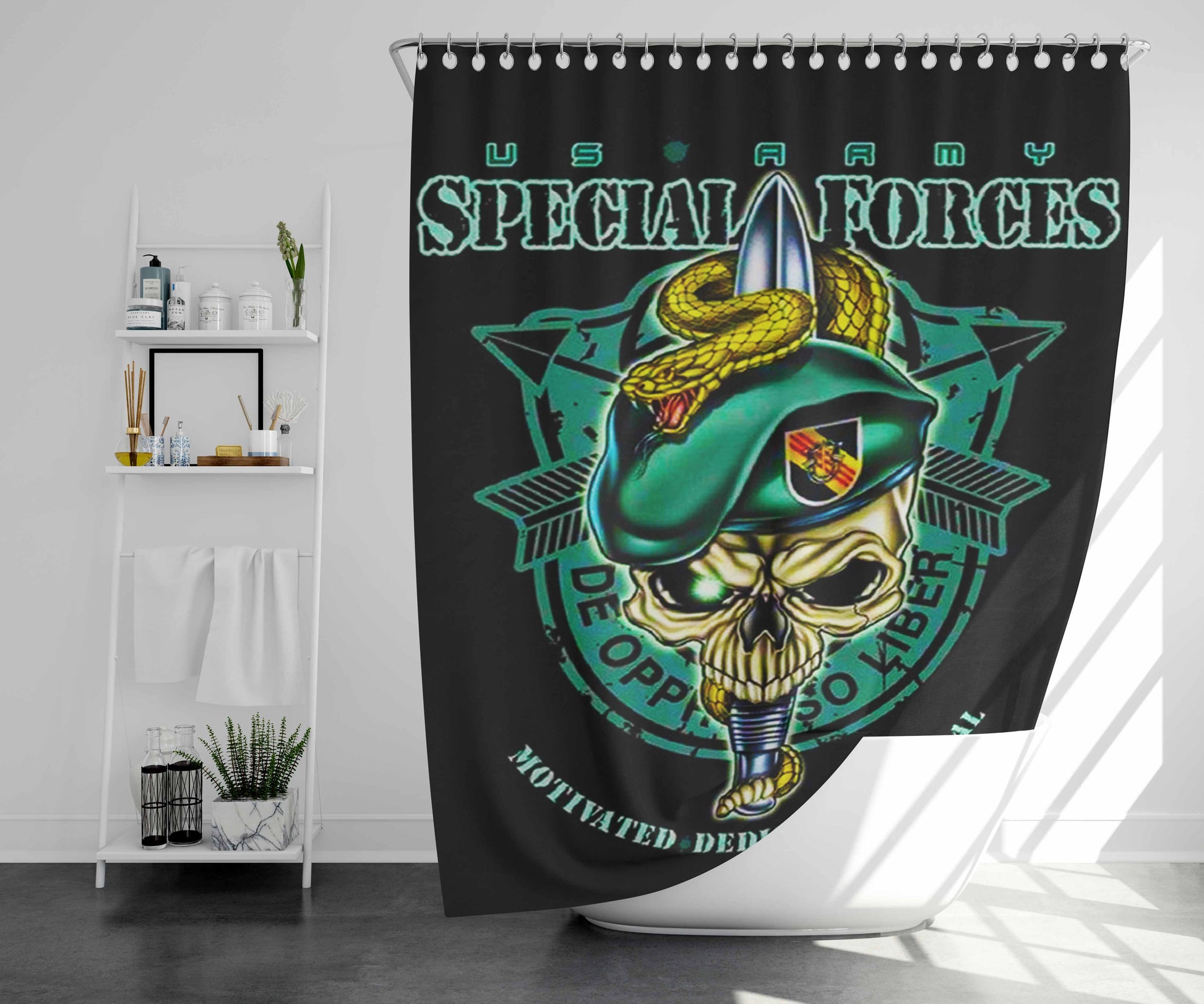 Special Forces Logo Bathroom Shower Curtain Fabric Waterproof | 66 X 72 Inch