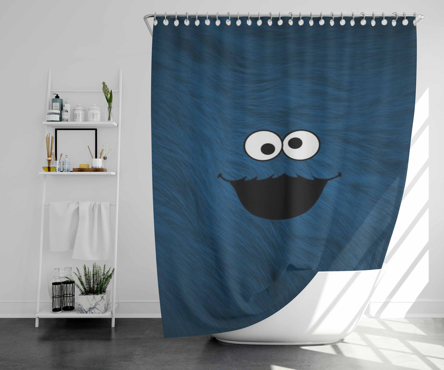 Spoky Blue Bathroom Shower Curtain Fabric Waterproof | 66 X 72 Inch
