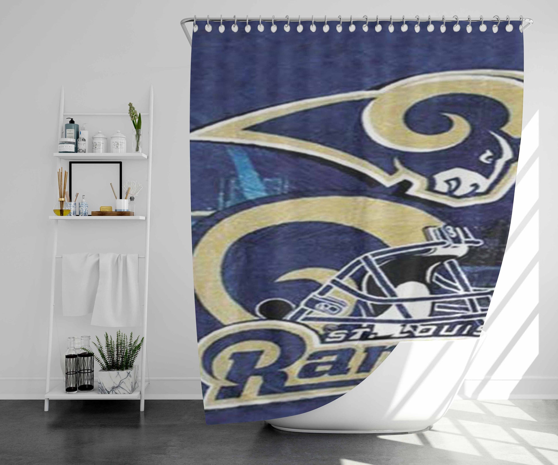St Louis Rams Sketch Bathroom Shower Curtain Fabric Waterproof | 66 X 72 Inch