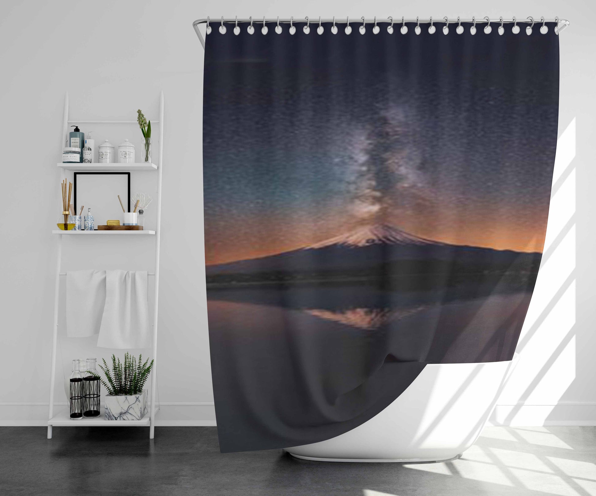 Star Milky Way Bathroom Shower Curtain Fabric Waterproof | 66 X 72 Inch