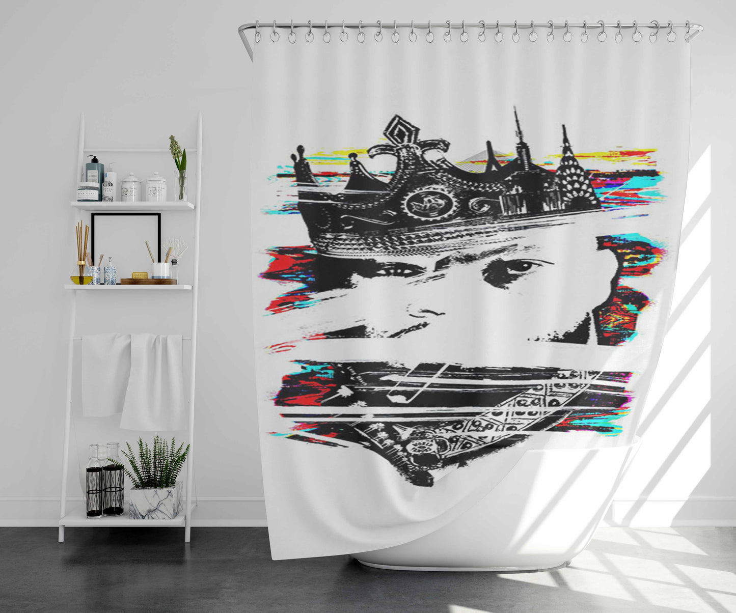 Statik Kxng Artwork Bathroom Shower Curtain Fabric Waterproof | 66 X 72 Inch