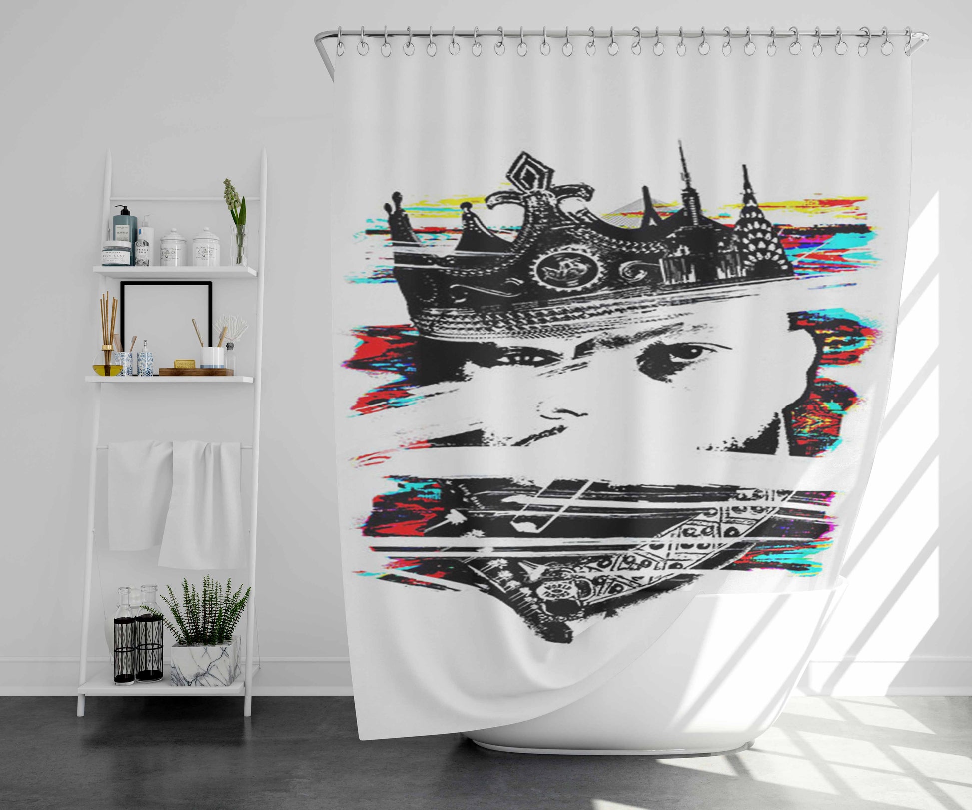 Statik Kxng Artwork Bathroom Shower Curtain Fabric Waterproof | 66 X 72 Inch