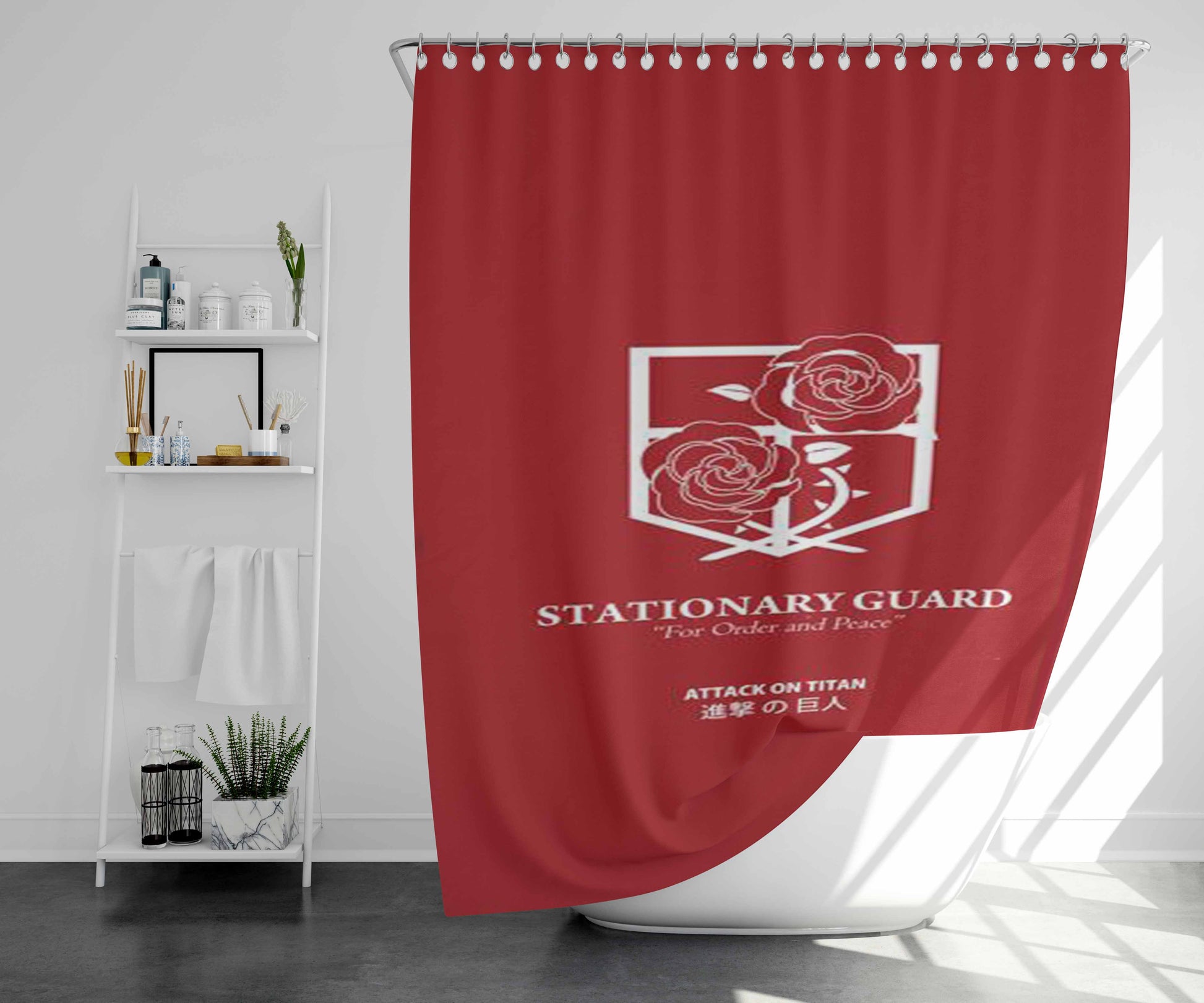 Stationary Guard Bathroom Shower Curtain Fabric Waterproof | 66 X 72 Inch