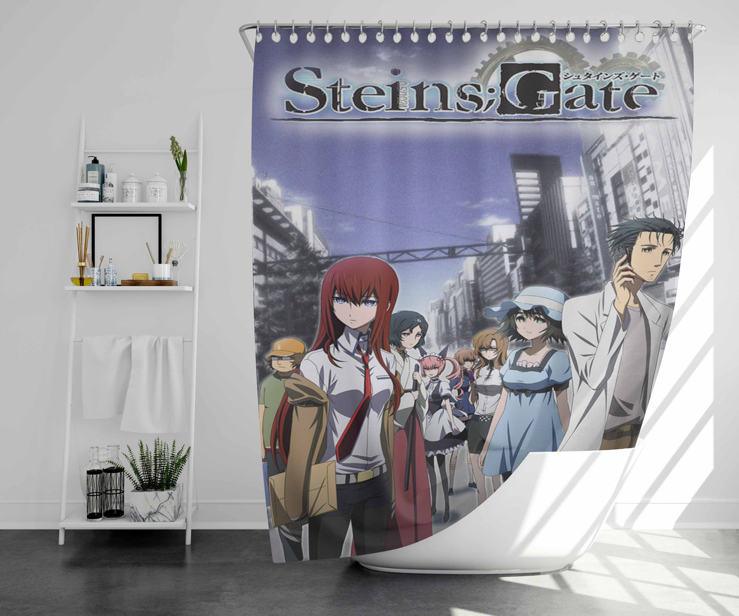 Steins Gate Divergence Meter Bathroom Shower Curtain Fabric Waterproof | 66 X 72 Inch