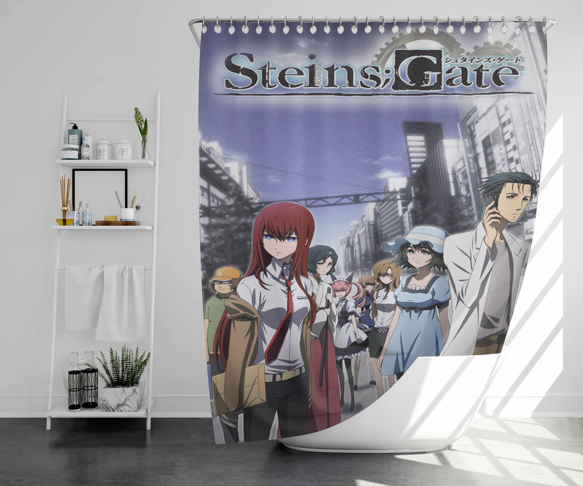 Steins Gate Divergence Meter Bathroom Shower Curtain Fabric Waterproof | 66 X 72 Inch