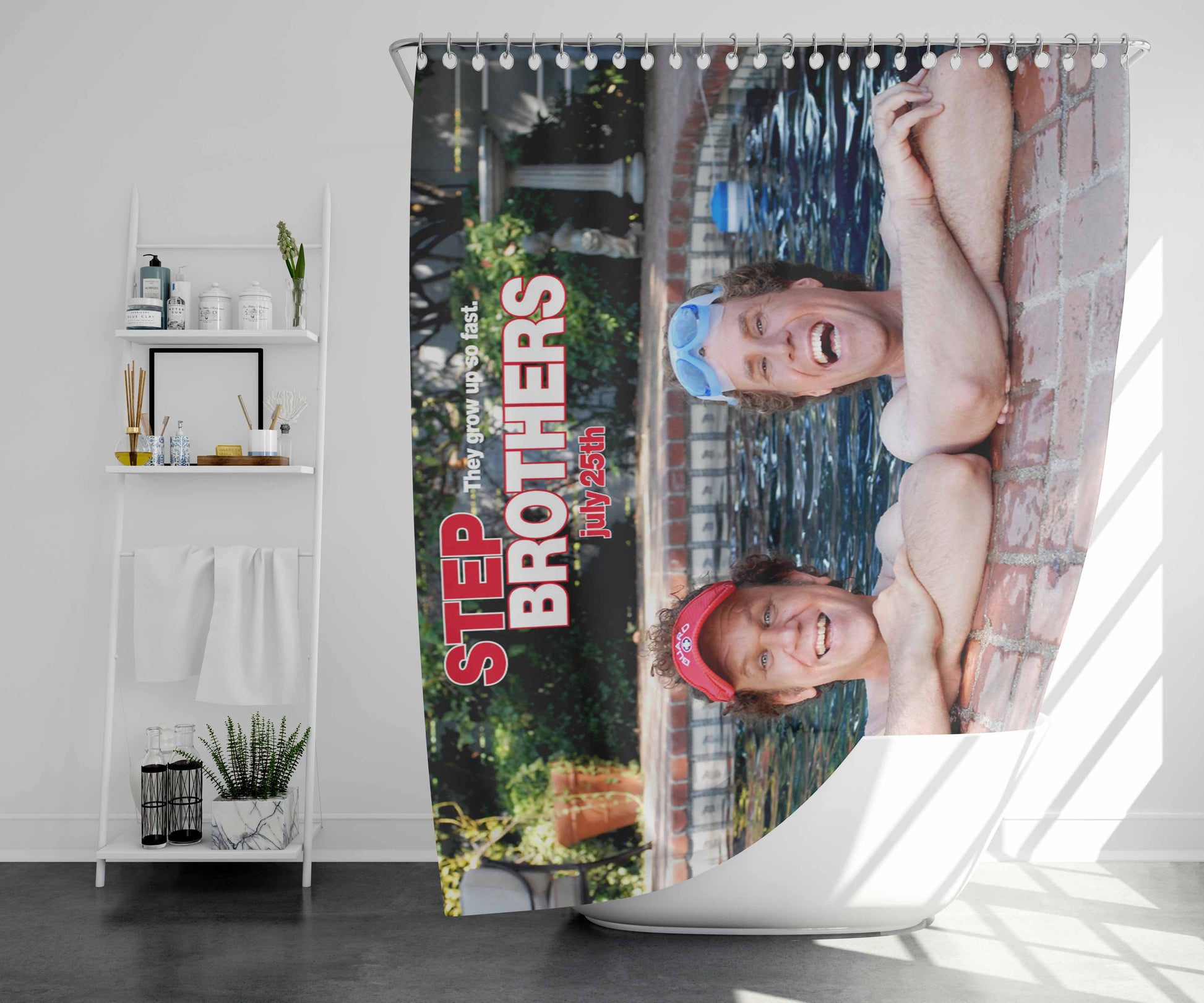 Step Brother Cover Movie Bathroom Shower Curtain Fabric Waterproof | 66 X 72 Inch