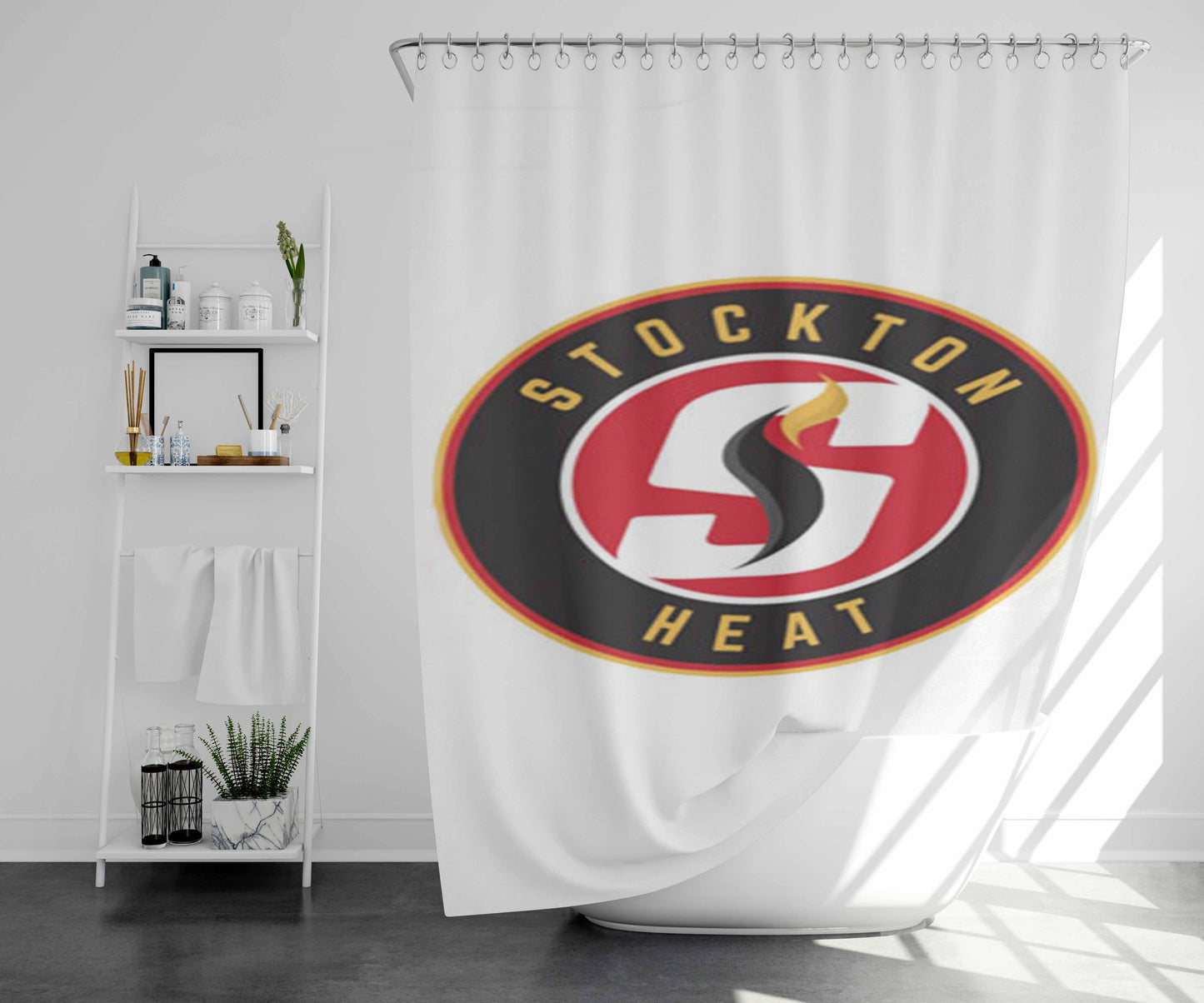 Stockton Heat Bathroom Shower Curtain Fabric Waterproof | 66 X 72 Inch