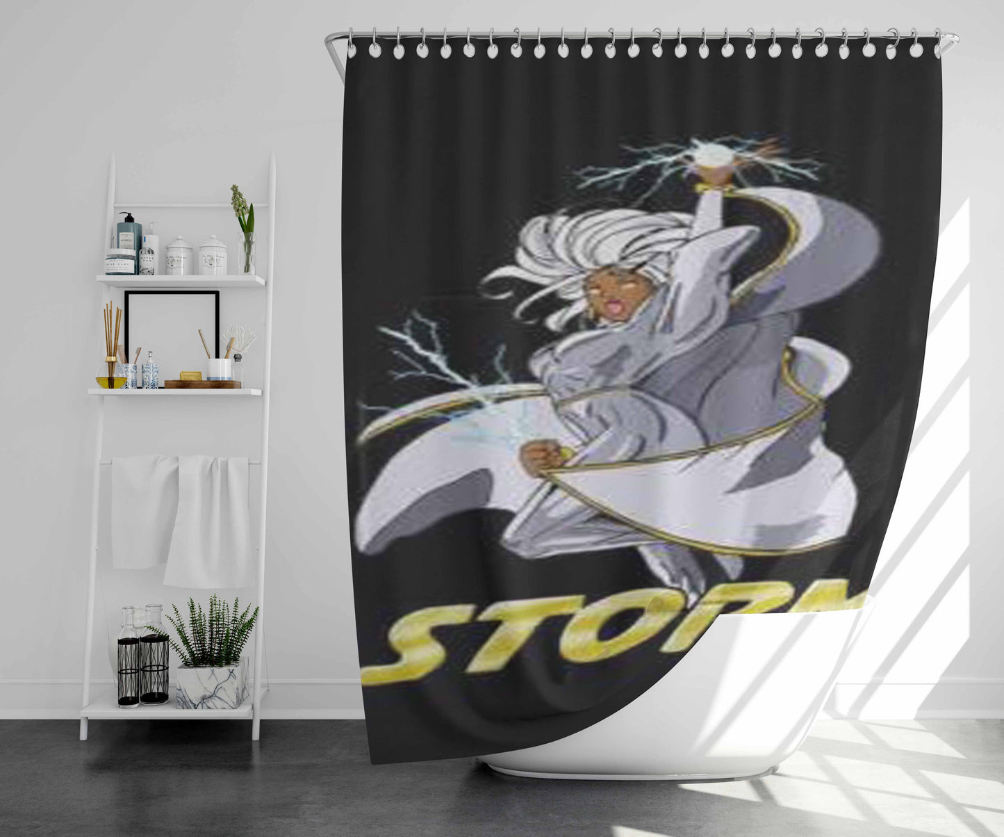 Storm Bathroom Shower Curtain Fabric Waterproof | 66 X 72 Inch