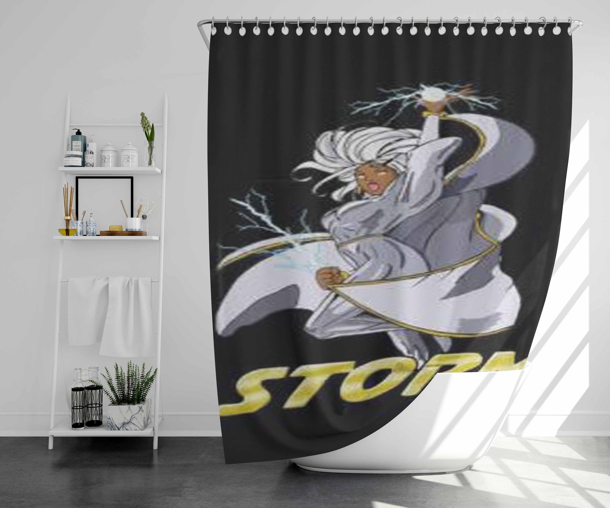 Storm Bathroom Shower Curtain Fabric Waterproof | 66 X 72 Inch