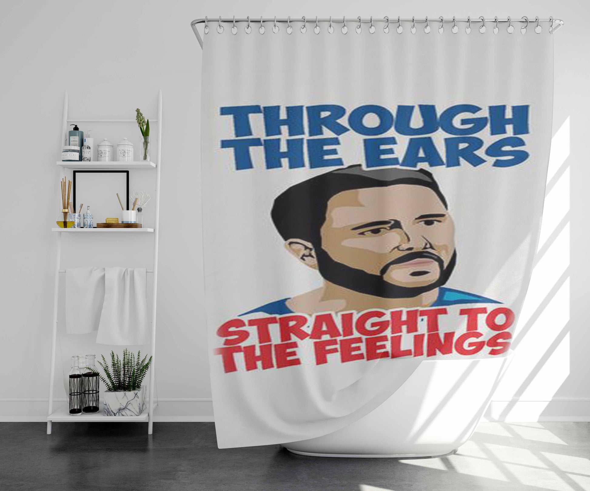 Straight To The Feelings Bathroom Shower Curtain Fabric Waterproof | 66 X 72 Inch