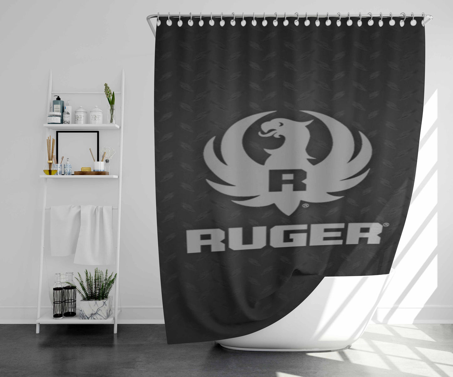 Sturm Ruger Firearm 3 Bathroom Shower Curtain Fabric Waterproof | 66 X 72 Inch