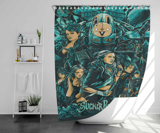 Sucker Punch Characters Bathroom Shower Curtain Fabric Waterproof | 66 X 72 Inch