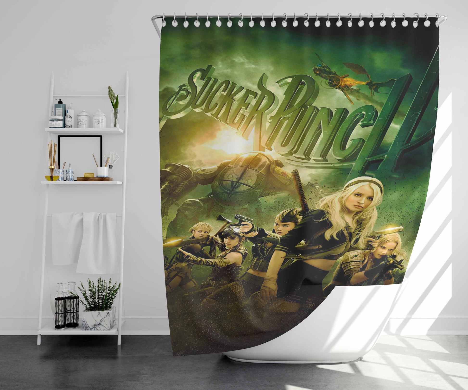 Sucker Punch Cover Bathroom Shower Curtain Fabric Waterproof | 66 X 72 Inch