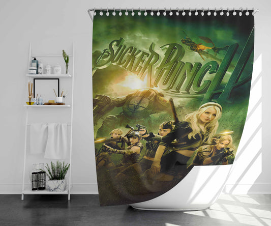 Sucker Punch Cover Bathroom Shower Curtain Fabric Waterproof | 66 X 72 Inch