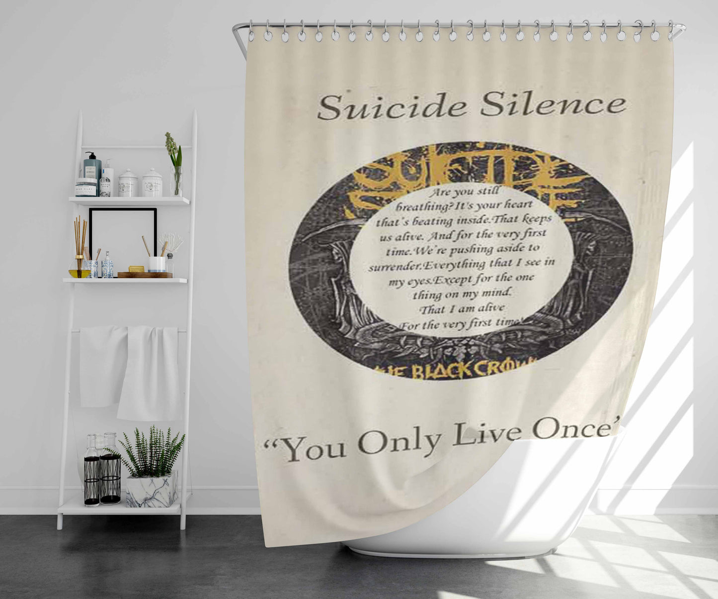 Suicide Silence You Only Live Once Bathroom Shower Curtain Fabric Waterproof | 66 X 72 Inch