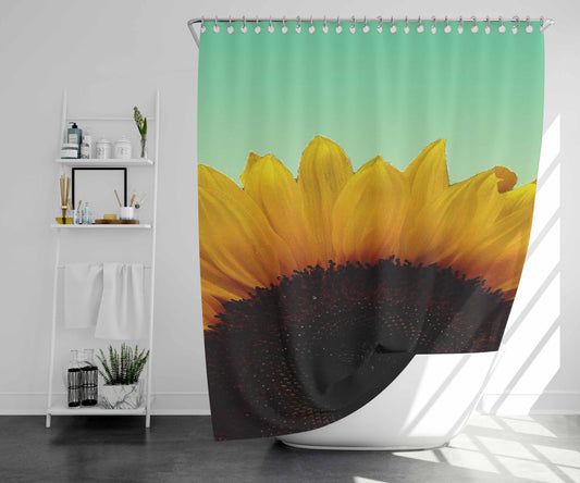 Sunflower Bathroom Shower Curtain Fabric Waterproof | 66 X 72 Inch