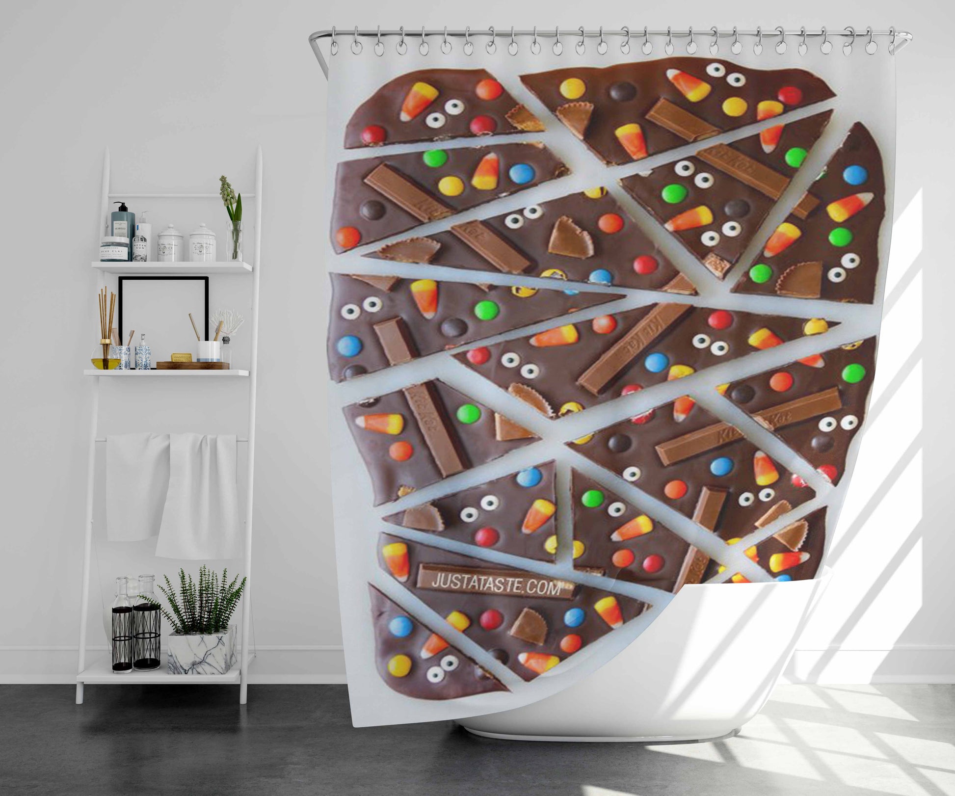 Sweet Candy Bathroom Shower Curtain Fabric Waterproof | 66 X 72 Inch