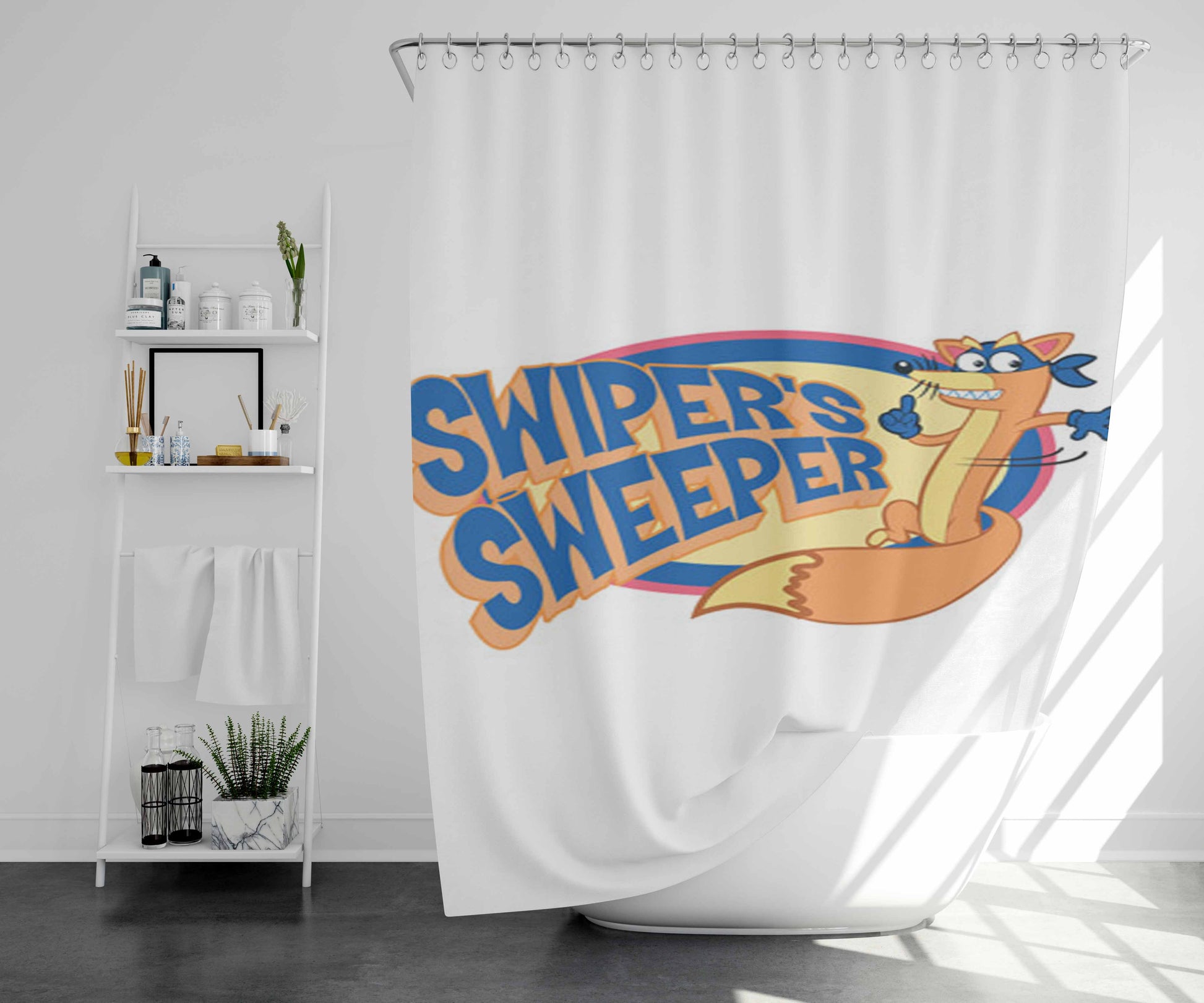 Swipers Bathroom Shower Curtain Fabric Waterproof | 66 X 72 Inch