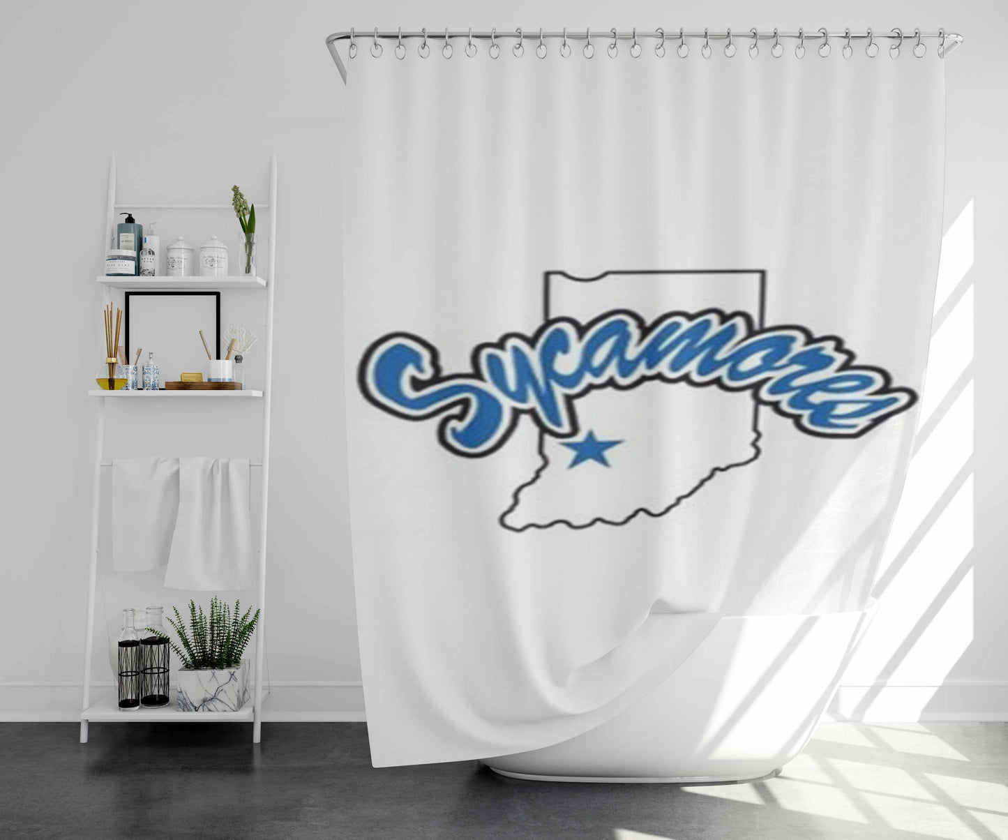 Sycamores Logo Bathroom Shower Curtain Fabric Waterproof | 66 X 72 Inch