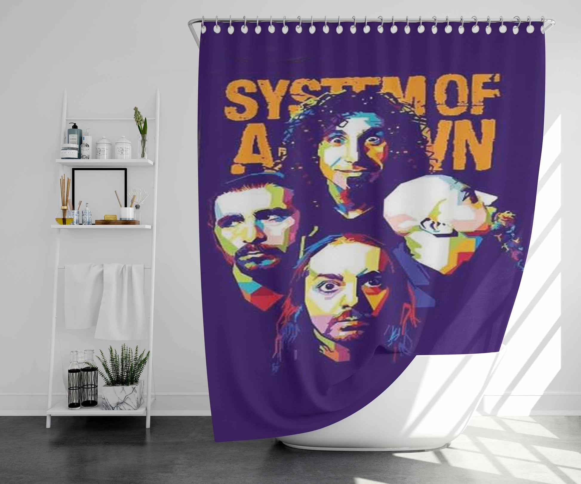 System Of A Down Rock Band Bathroom Shower Curtain Fabric Waterproof | 66 X 72 Inch
