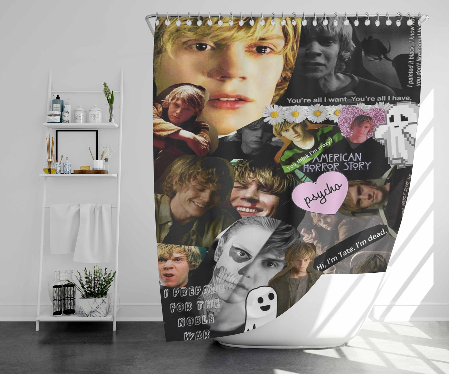 Tate Langdon Bathroom Shower Curtain Fabric Waterproof | 66 X 72 Inch