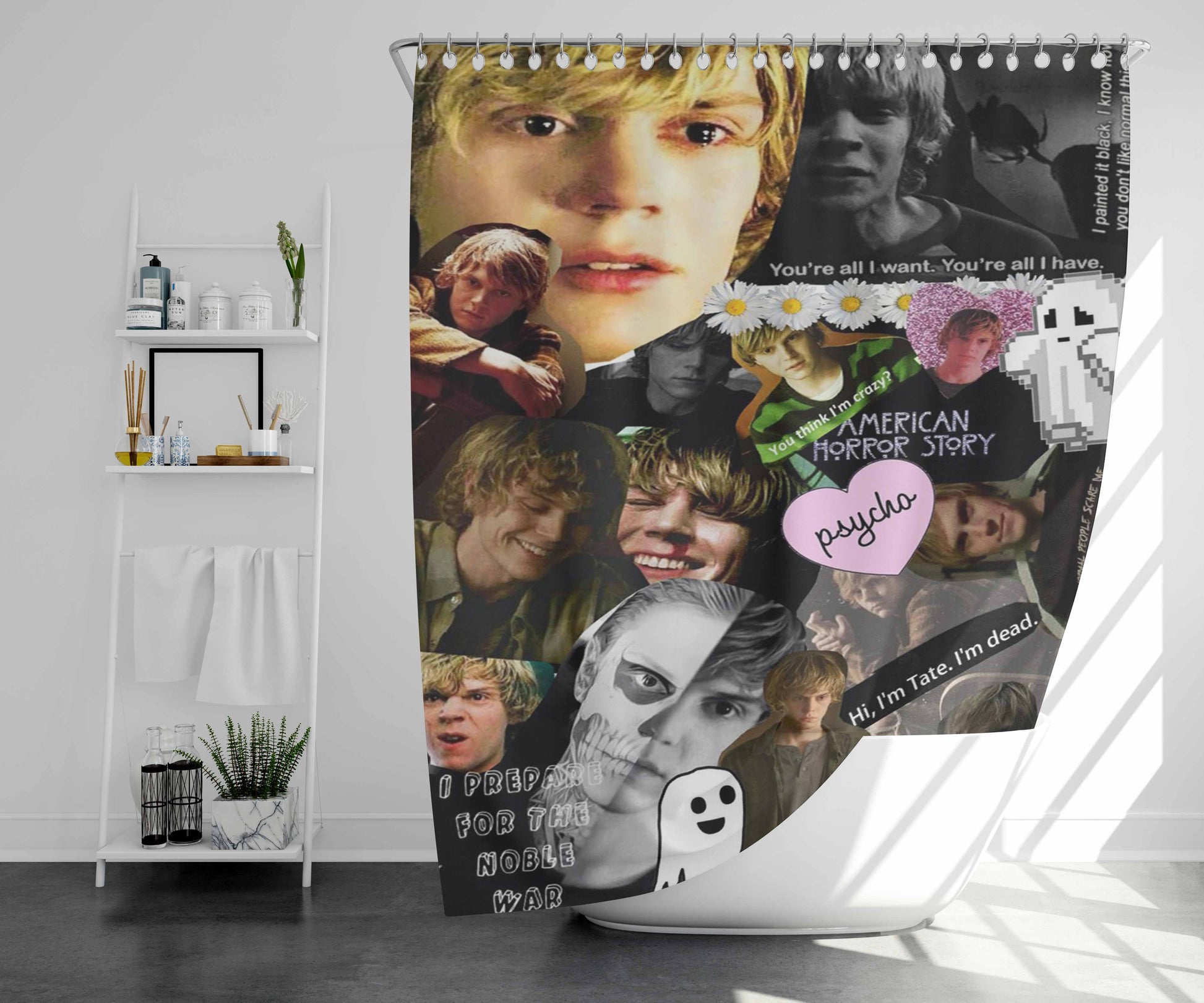 Tate Langdon Bathroom Shower Curtain Fabric Waterproof | 66 X 72 Inch