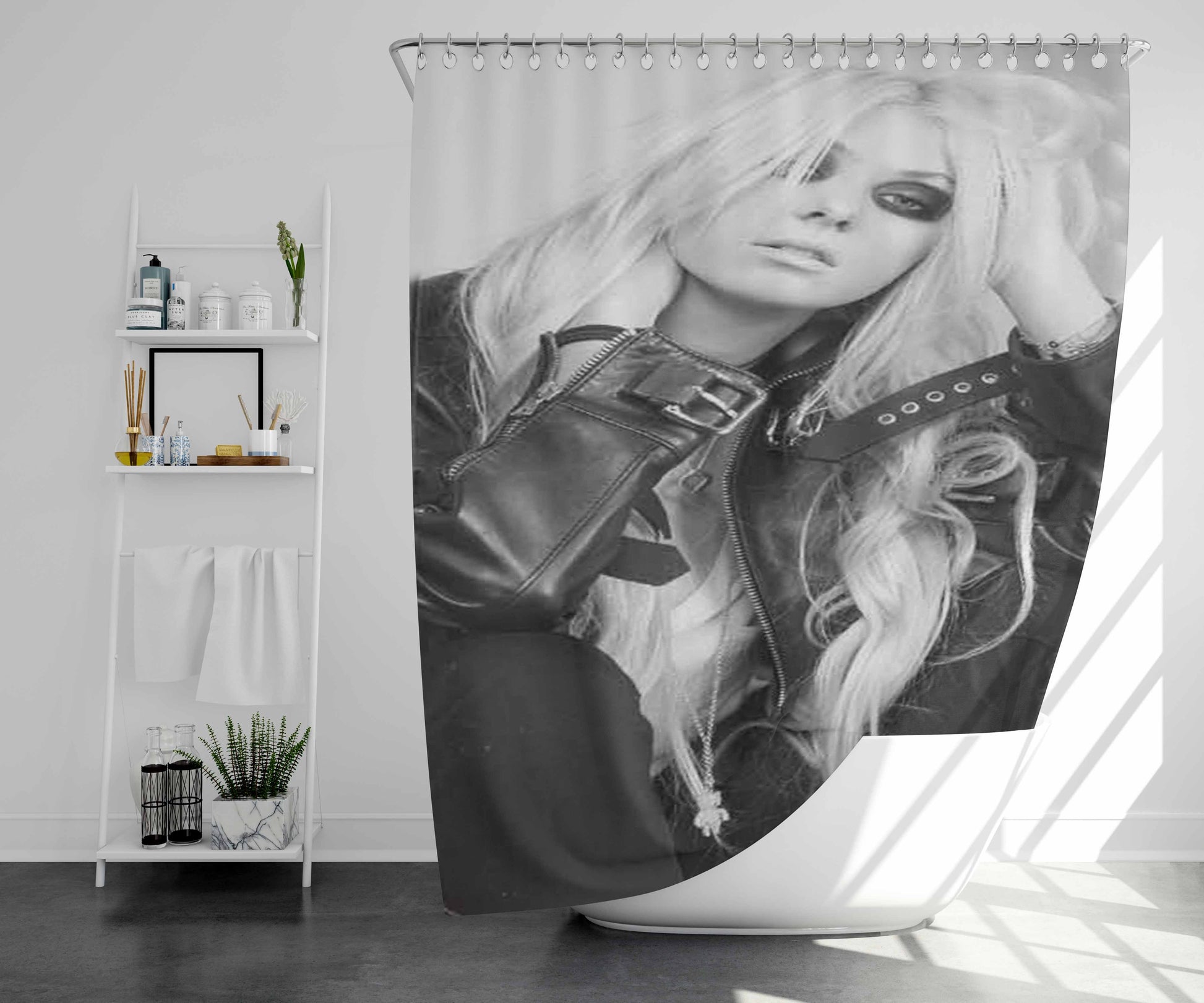 Taylor Black Guitar Bathroom Shower Curtain Fabric Waterproof | 66 X 72 Inch