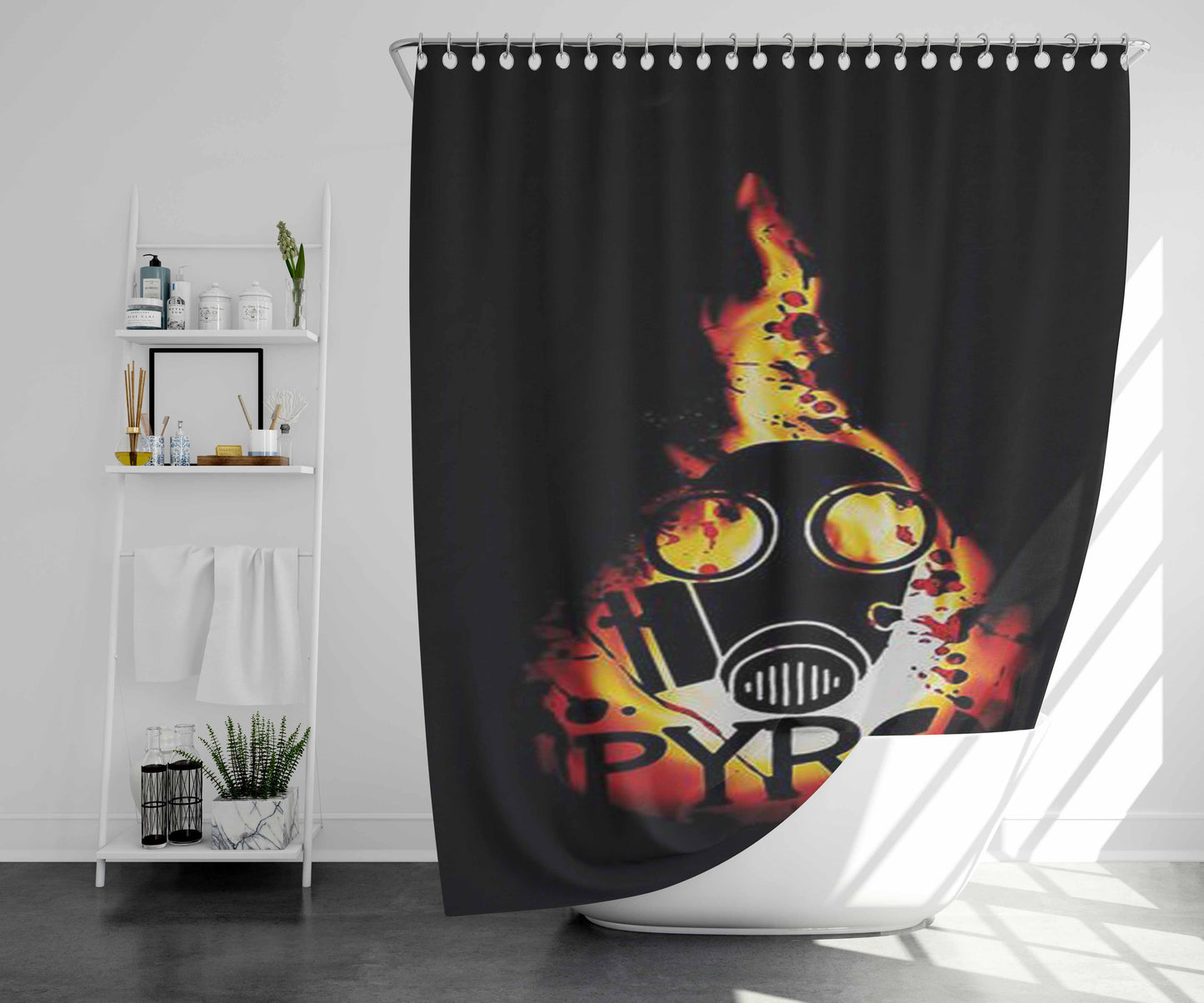 Team Fortress 2 Pyro Bathroom Shower Curtain Fabric Waterproof | 66 X 72 Inch