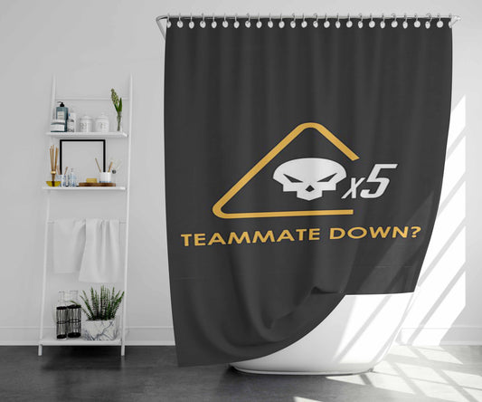 Teammate Down X5 Bathroom Shower Curtain Fabric Waterproof | 66 X 72 Inch