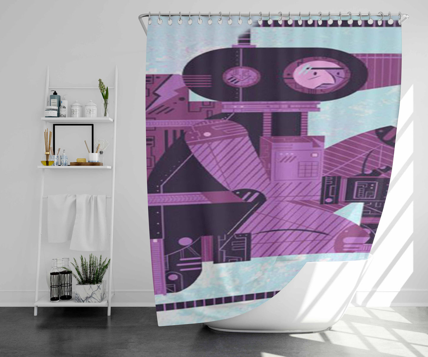 Tearaway Unfolded Bathroom Shower Curtain Fabric Waterproof | 66 X 72 Inch