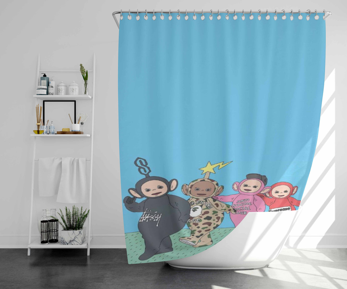 Telephone Bathroom Shower Curtain Fabric Waterproof | 66 X 72 Inch