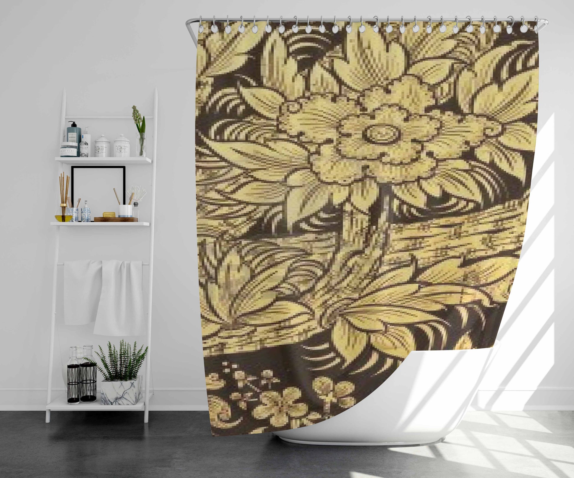 Tfios Hazel And Gus Bathroom Shower Curtain Fabric Waterproof | 66 X 72 Inch