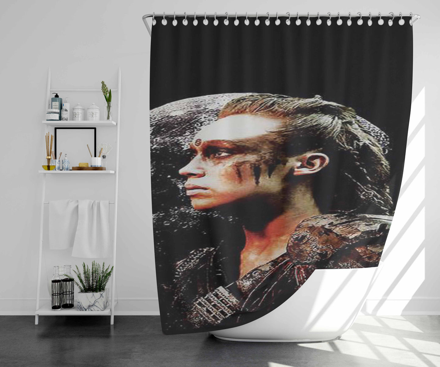 The 100 Trikru Symbol Black Bathroom Shower Curtain Fabric Waterproof | 66 X 72 Inch