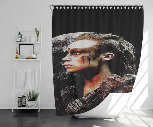 The 100 Trikru Symbol Black Bathroom Shower Curtain Fabric Waterproof | 66 X 72 Inch