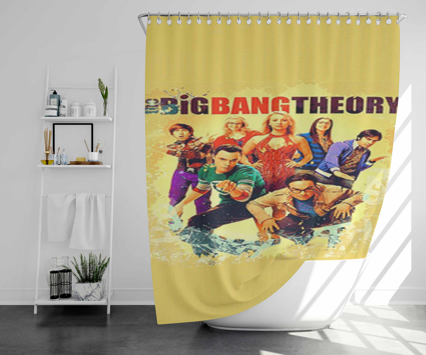 The Bee Bento Bathroom Shower Curtain Fabric Waterproof | 66 X 72 Inch
