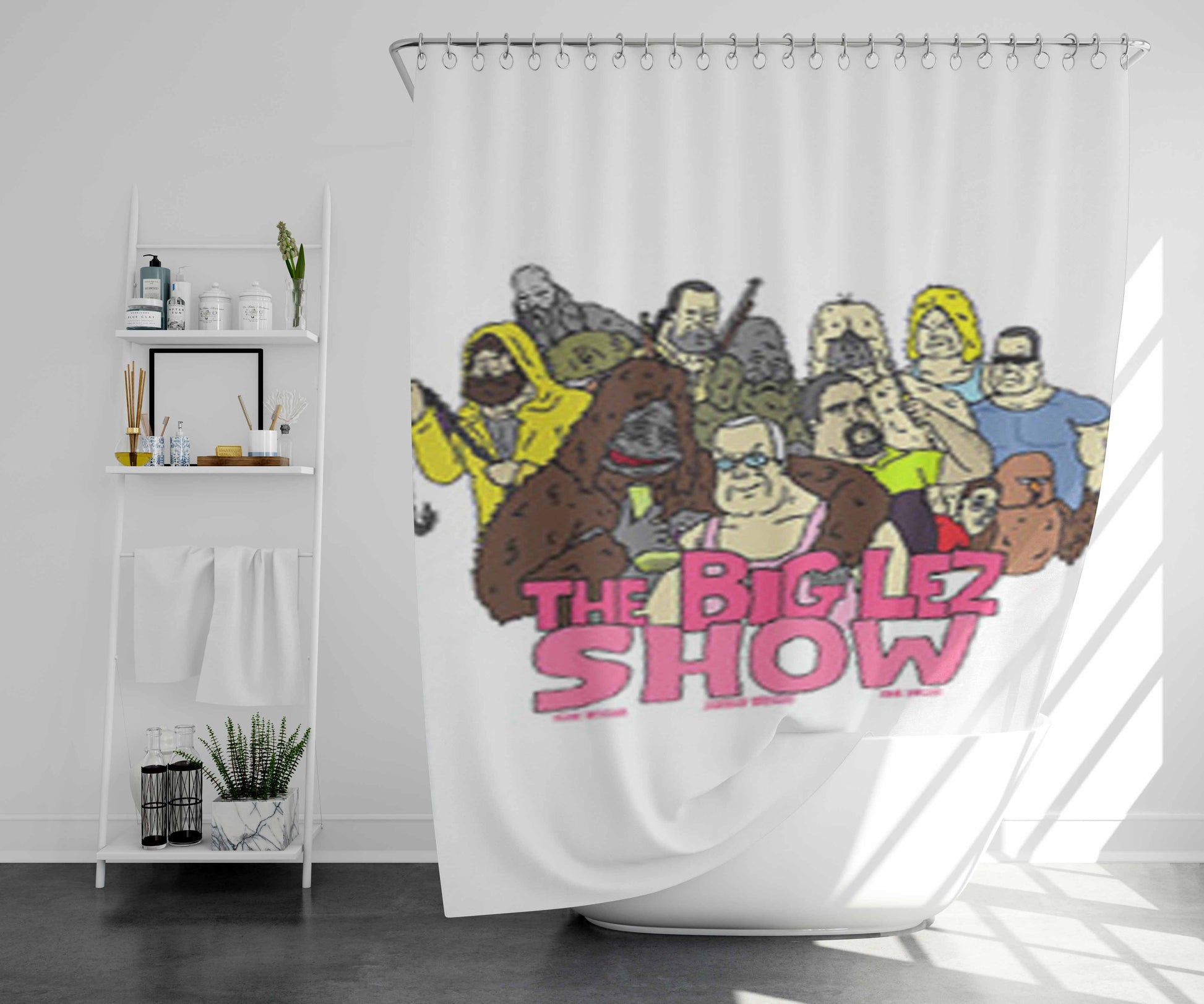 The Big Lez Show Sassy The Sasquatch Bathroom Shower Curtain Fabric Waterproof | 66 X 72 Inch