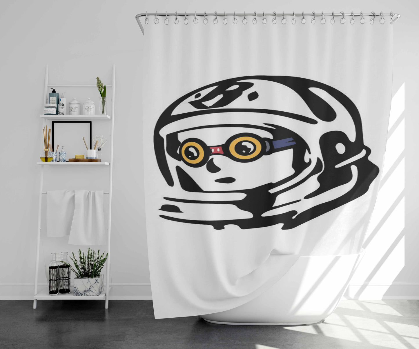 The Big Whale Bathroom Shower Curtain Fabric Waterproof | 66 X 72 Inch