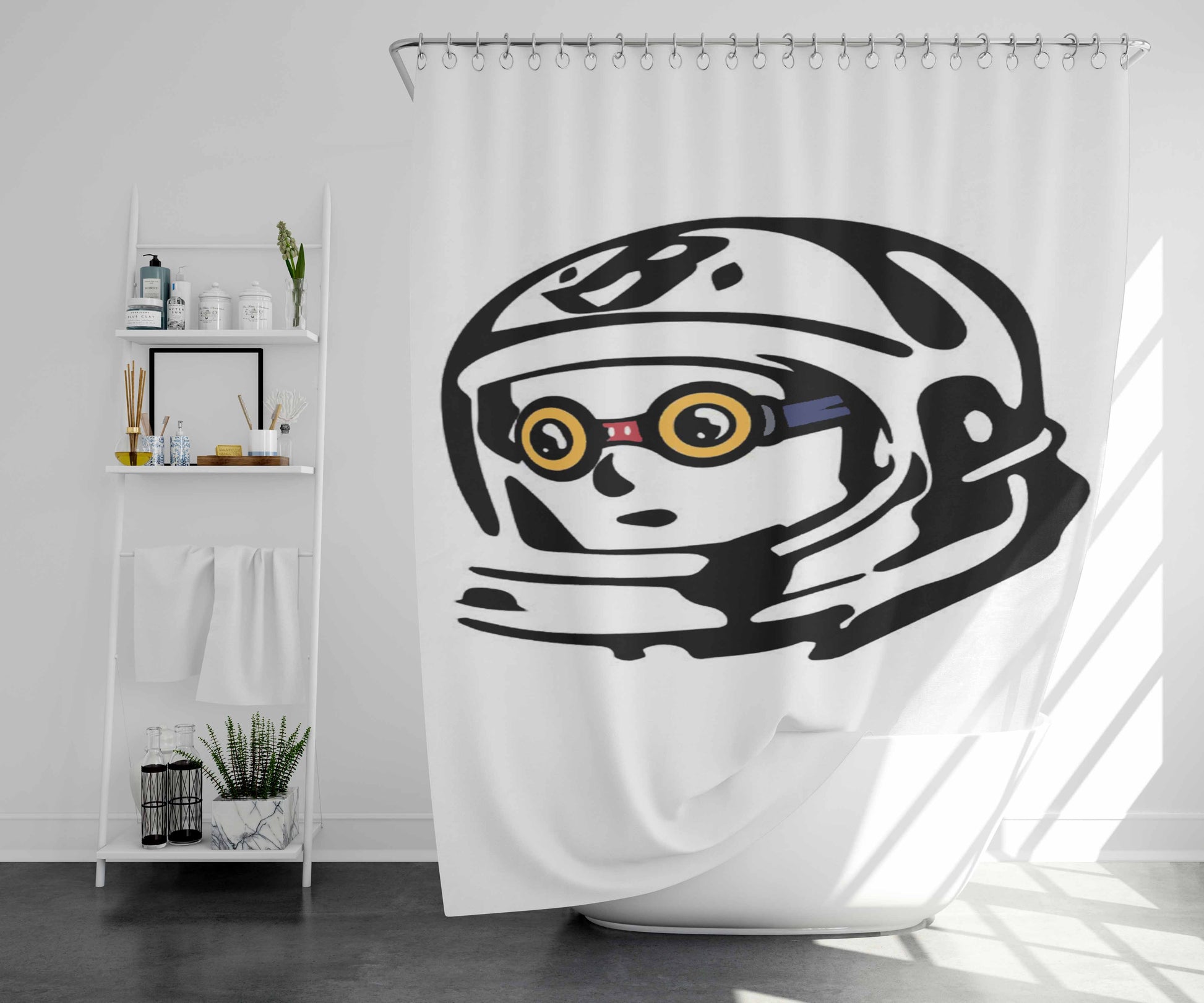 The Big Whale Bathroom Shower Curtain Fabric Waterproof | 66 X 72 Inch