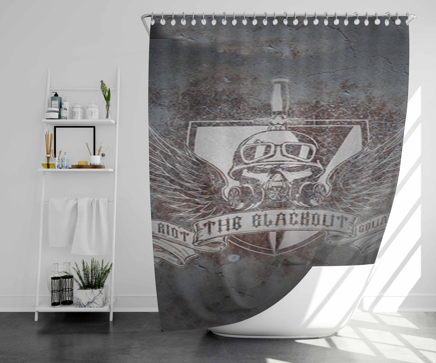 The Blackout Logo Bathroom Shower Curtain Fabric Waterproof | 66 X 72 Inch