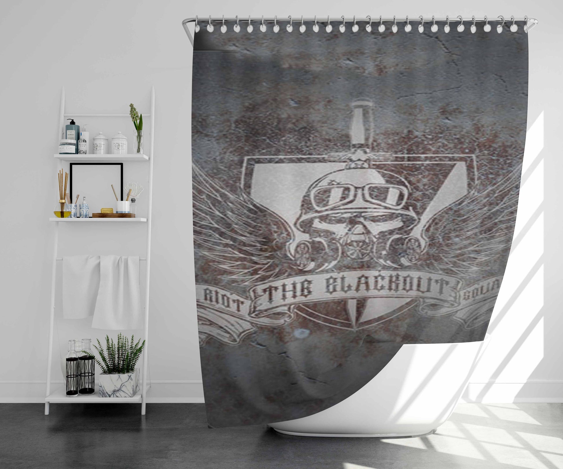 The Blackout Logo Bathroom Shower Curtain Fabric Waterproof | 66 X 72 Inch