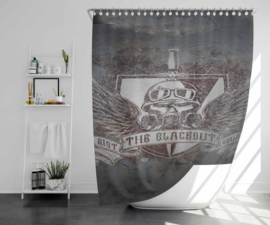The Blackout Logo Bathroom Shower Curtain Fabric Waterproof | 66 X 72 Inch