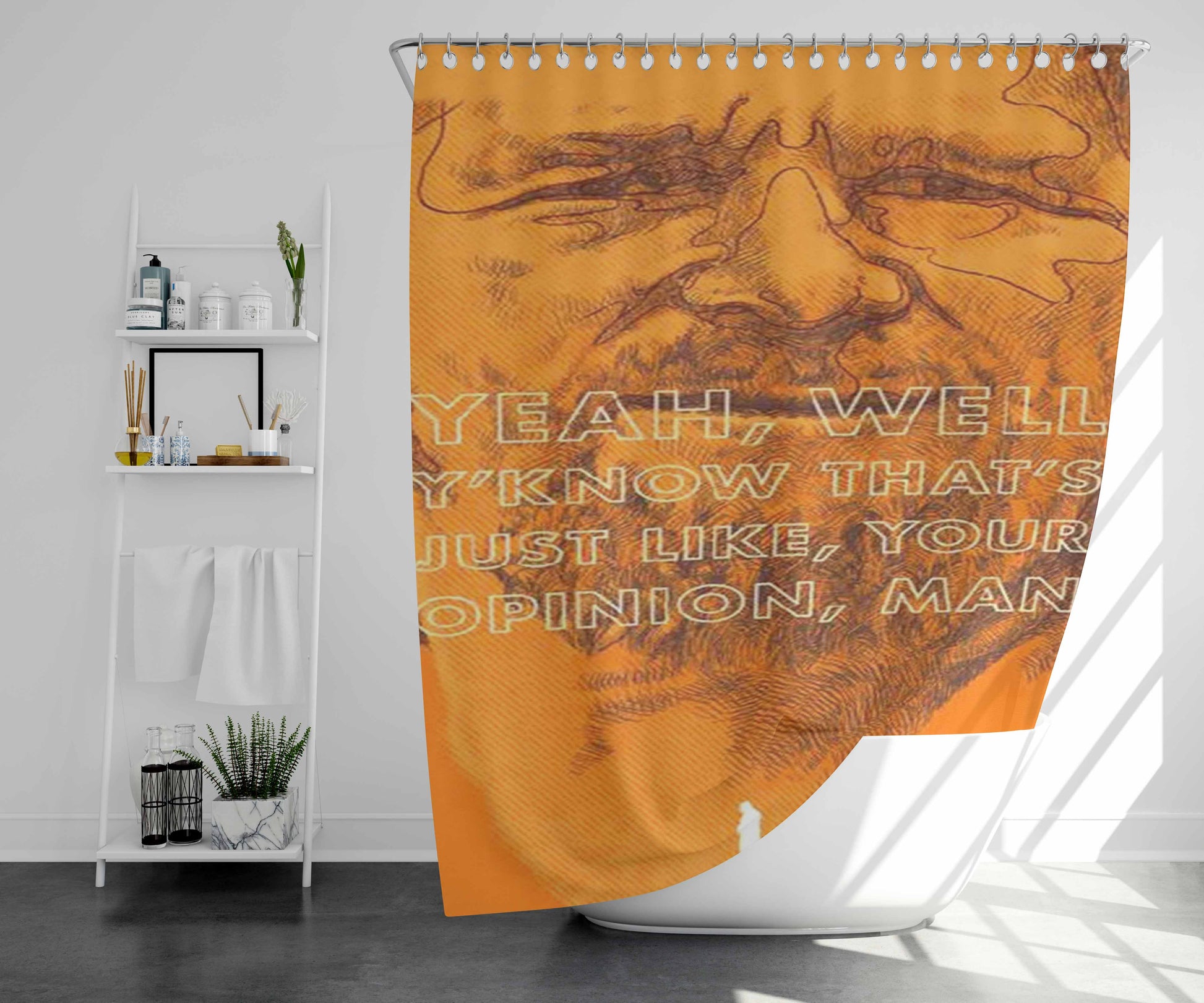 The Dude Abides Bathroom Shower Curtain Fabric Waterproof | 66 X 72 Inch