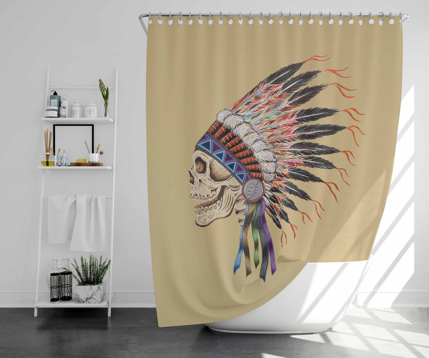 The Grateful Dead Dancing Bear Bathroom Shower Curtain Fabric Waterproof | 66 X 72 Inch