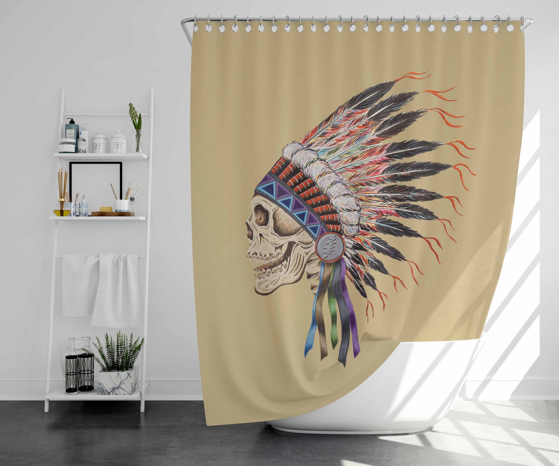 The Grateful Dead Dancing Bear Bathroom Shower Curtain Fabric Waterproof | 66 X 72 Inch