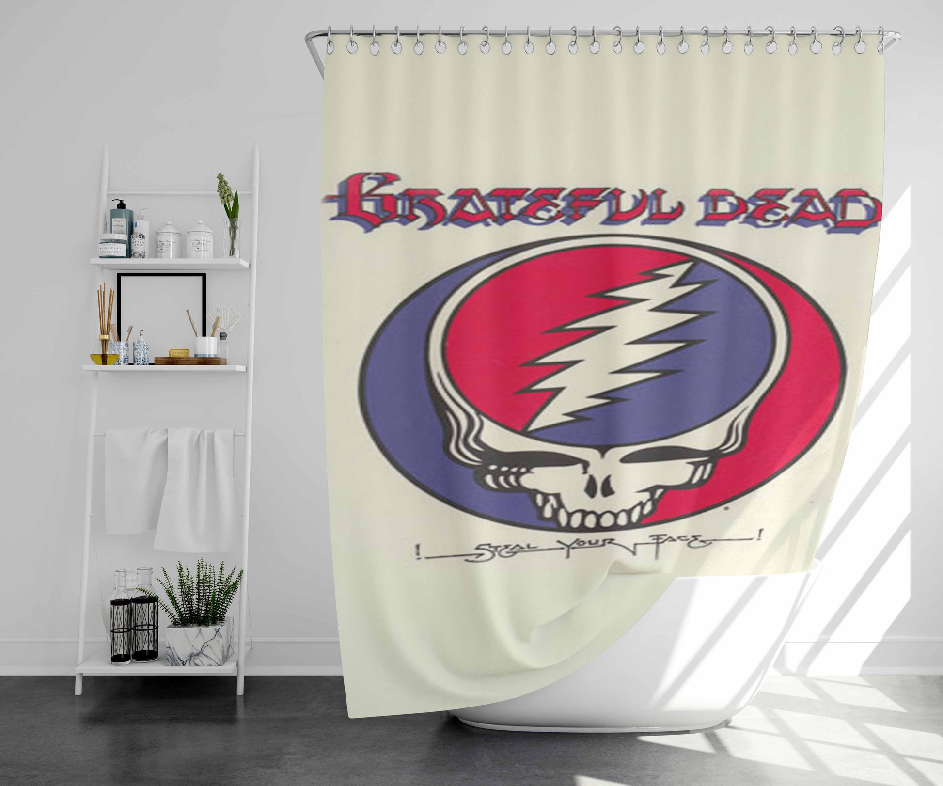 The Grateful Dead Logo 2 Bathroom Shower Curtain Fabric Waterproof | 66 X 72 Inch