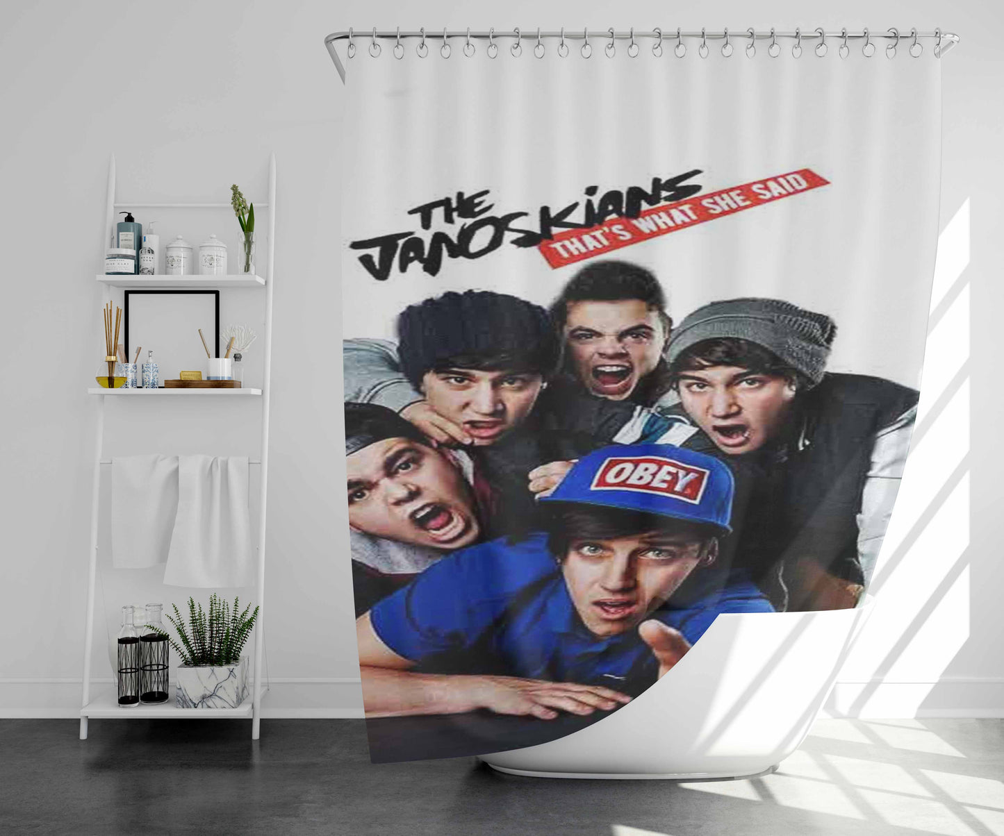 The Janoskians Sign Bathroom Shower Curtain Fabric Waterproof | 66 X 72 Inch