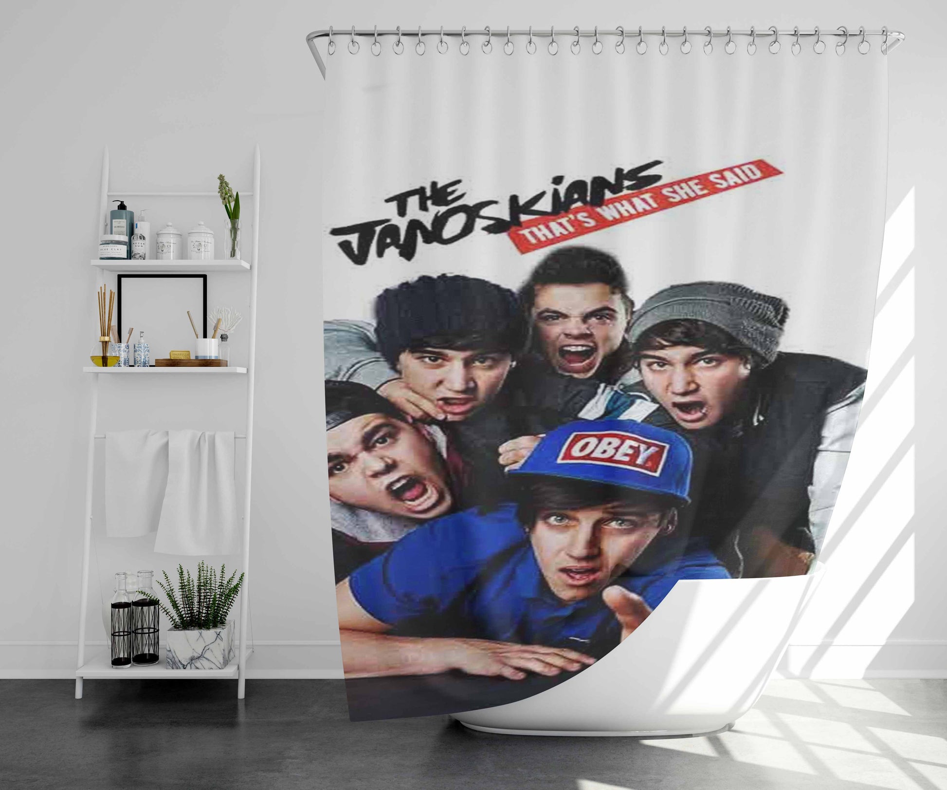 The Janoskians Sign Bathroom Shower Curtain Fabric Waterproof | 66 X 72 Inch