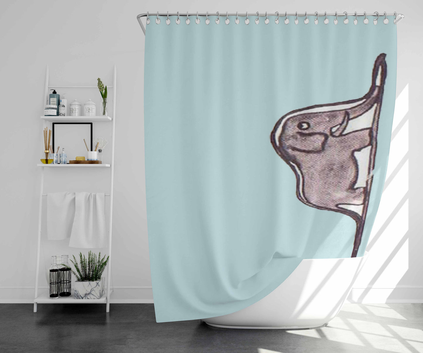 The Little Nike Girl Just Do It Bathroom Shower Curtain Fabric Waterproof | 66 X 72 Inch