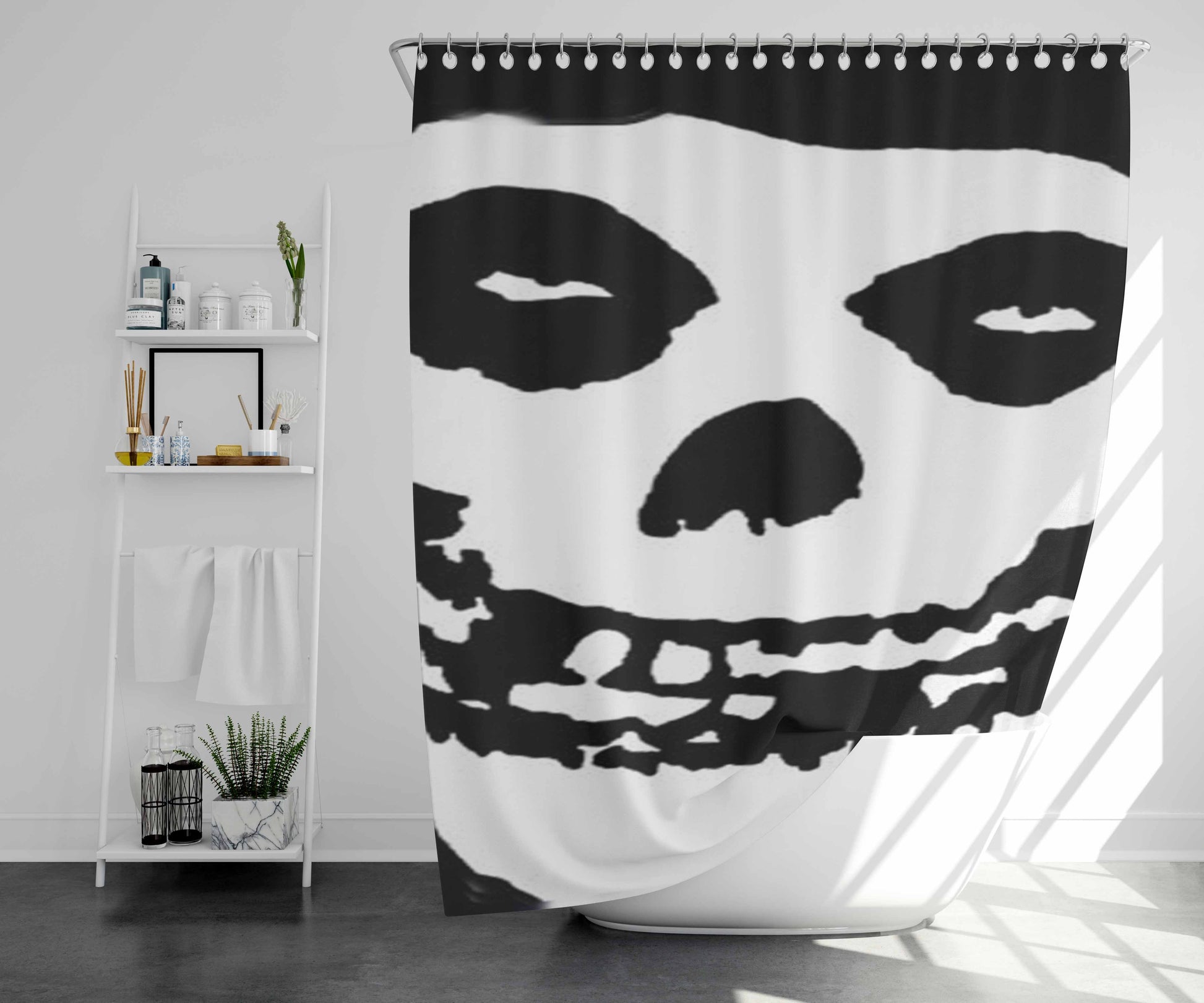 The Misfits Skull Bathroom Shower Curtain Fabric Waterproof | 66 X 72 Inch