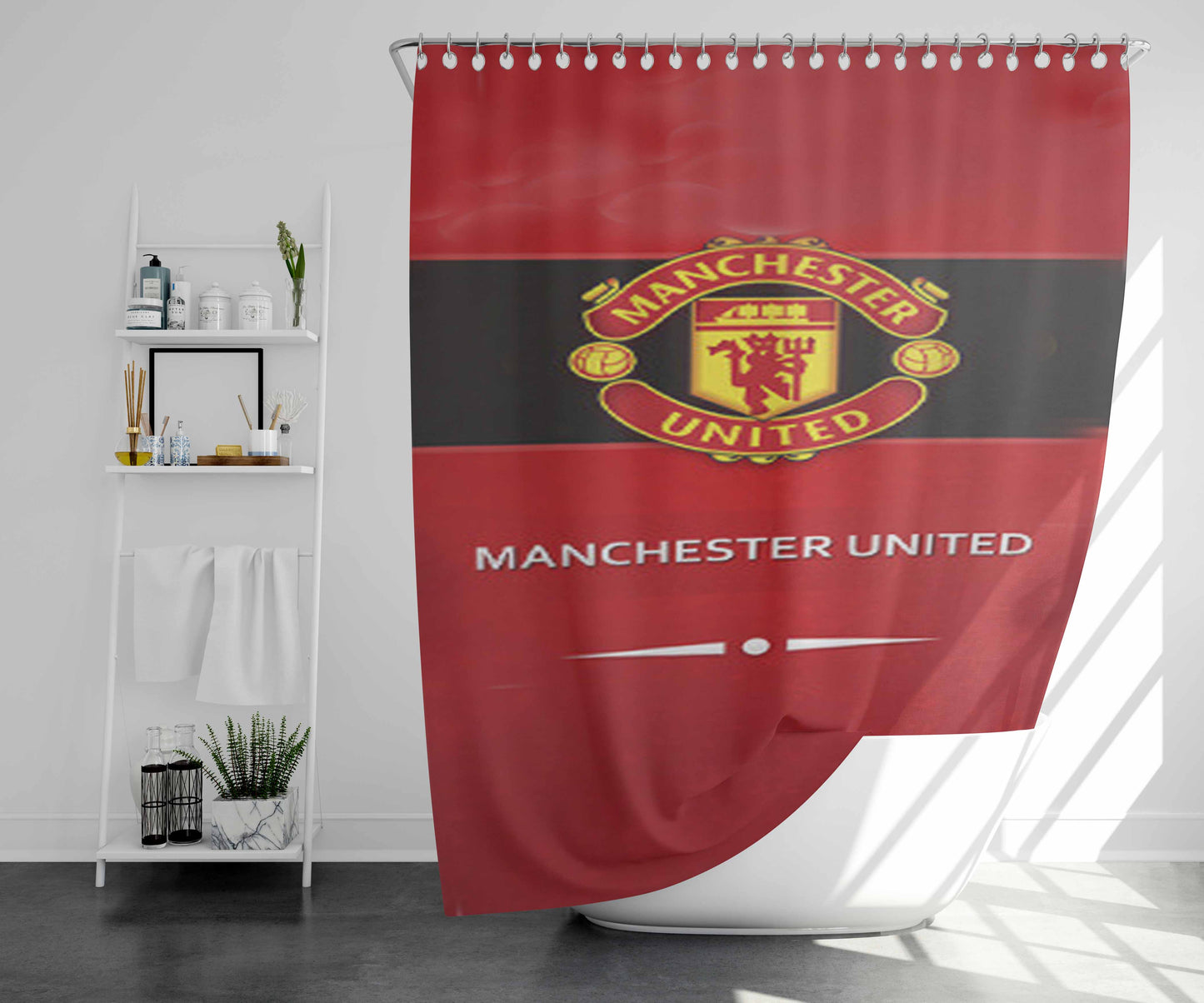 The Red Devil Bathroom Shower Curtain Fabric Waterproof | 66 X 72 Inch